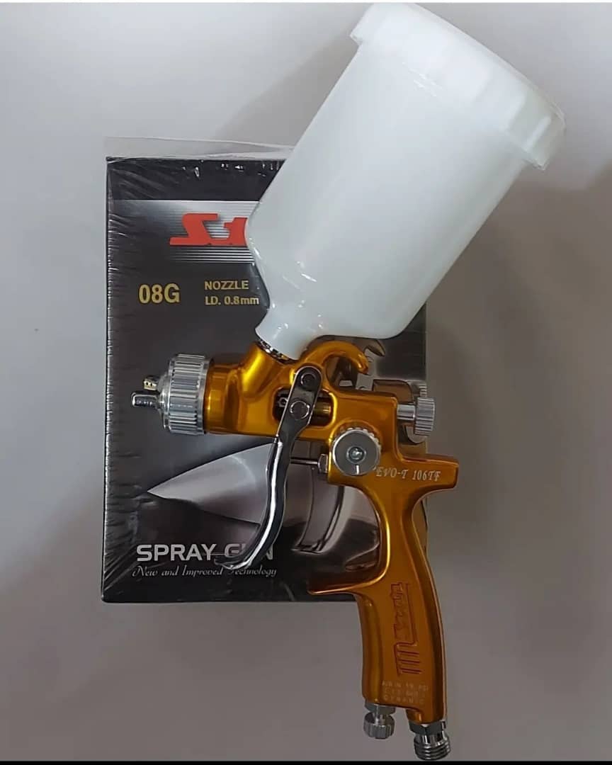 پیستوله های رنگپاش حرفه ای استار(Star) اصل تایوان مخزن بالا دسته رنگی طلایی مینی سایه پاش مدل EVO-T